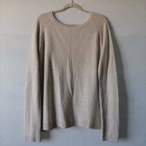 Charli Womens Ivory Round Neck Long Sleeve Back Full Zipped Knit Sweater Size 3